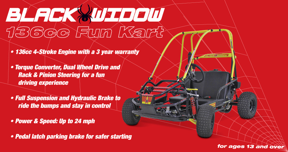 Black Widow 136cc Fun Kart